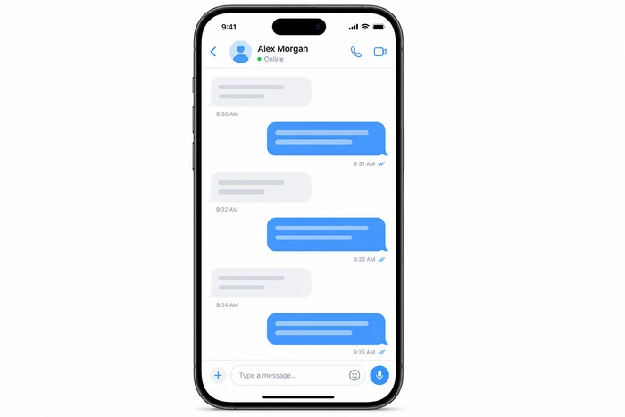 Telegram para iOS em um iPhone com chats em português