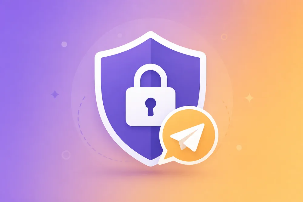 Escudo com cadeado simbolizando a segurança do Telegram em português
